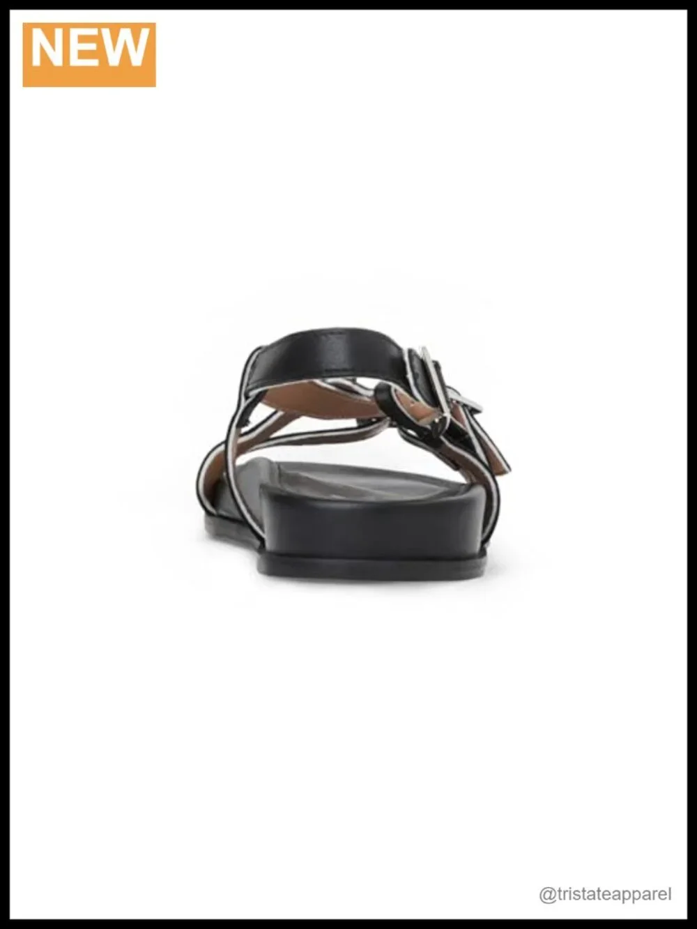 Italian Leather Flat Sandals with Buckle Closure and Open Toe Design